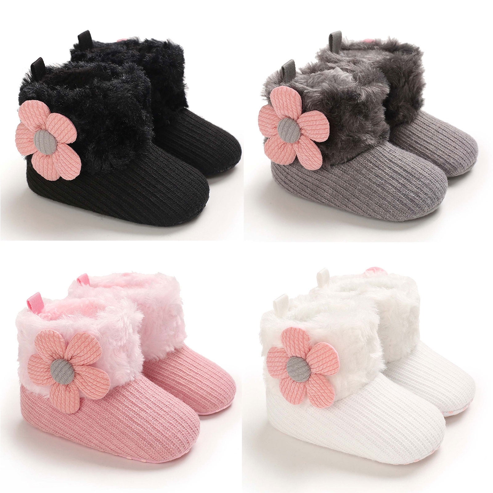 Cethrio Baby Walking Shoes 015 Months on Clearance Gray Boys Girls Winter Warm Toddler Shoes