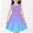 thumbnail image 1 of Cethrio Big Girls Casual Dresses, Gradient Print Crew Neck Sleeveless Summer Clothes Light Blue Size 13-14 T, 1 of 3
