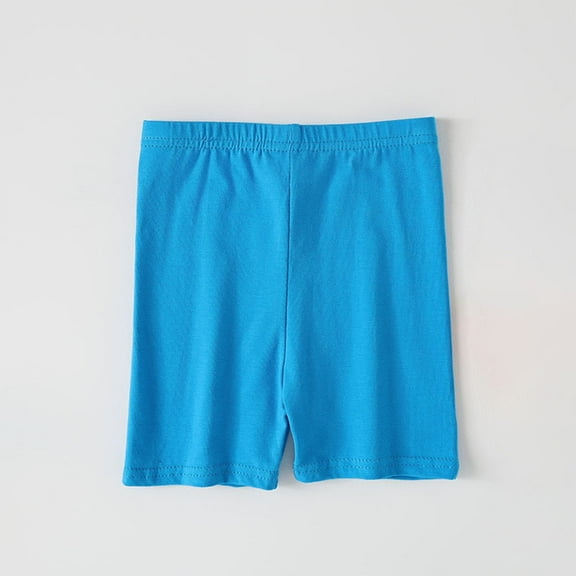 Cethrio Bike Shorts for Girls, Dancewear Summer Athletic Cotton Short Leggings Light Blue Size 9-10 T