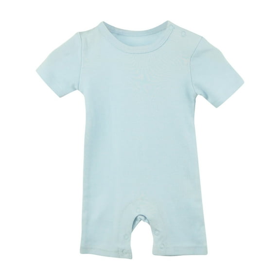 Cethrio Bodysuits for Kids Girls Boys, Soft Cotton Short Sleeve One-Piece Clothing Light Blue Size 9-12 Months