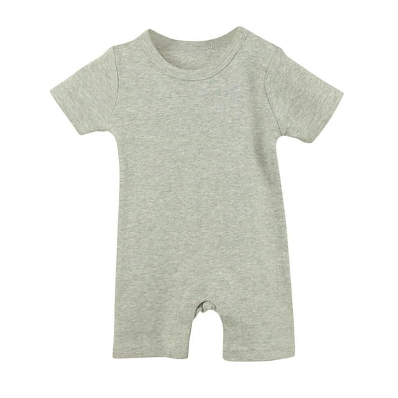 Cethrio Bodysuits for Kids Girls Boys, One-Piece Cotton Short Sleeve Soft Newborn Clothing Gray Size 12-18 Months