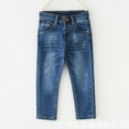 thumbnail image 1 of Cethrio Bootcut Jeans for Boys, Buttons Casual Stretchy Denim Pants Sky Blue Size 2-3 T, 1 of 5