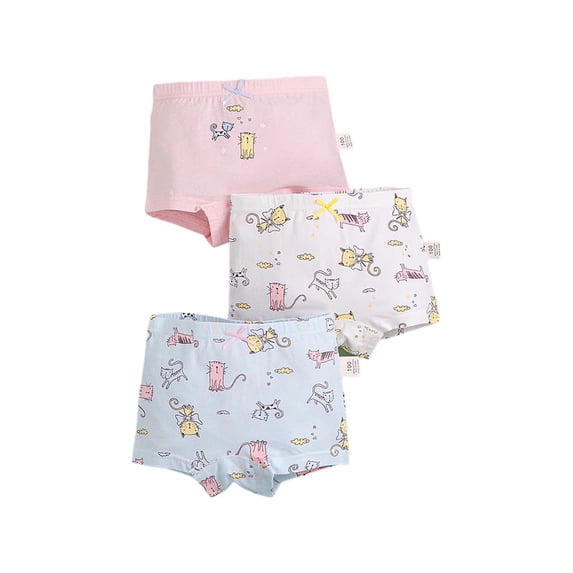 Cethrio Boxer Briefs for Girls, Cotton 3-Pack Breathable Soft Girls Underwear Pink Size 9-10 T