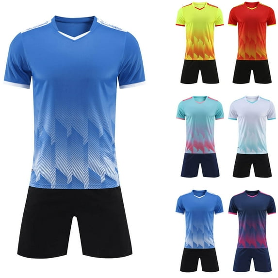 Cethrio Boys Activewear Outfit Sets, 2 Piece Summer Football Quick-dry Boys' Shorts Sets Dark Blue Size 10-12