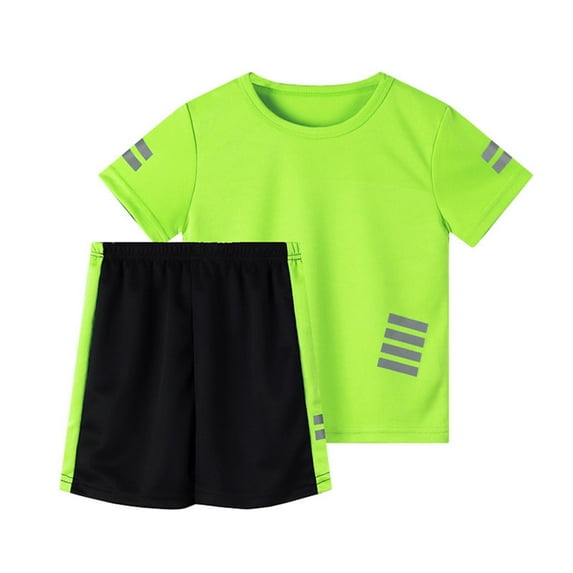 Cethrio Kids Boys Activewear Outfit Sets, Summer 2 Piece Quick-dry Football Boys' Clothing Sets Mint Green Size 4