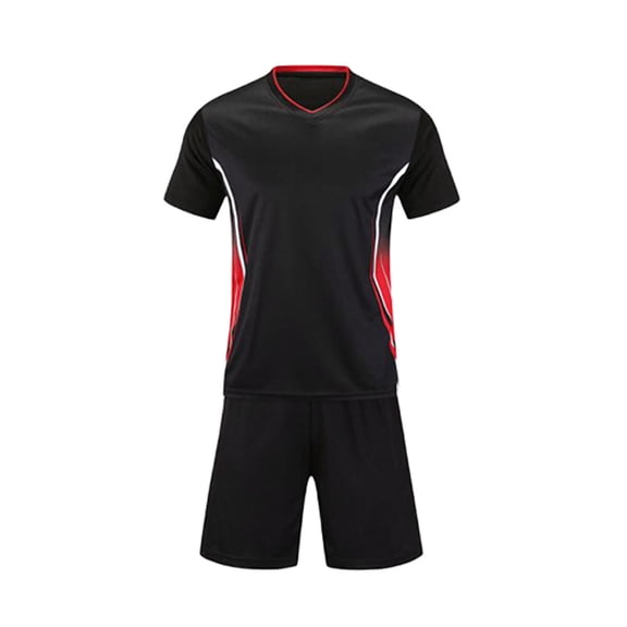 Cethrio Boys Activewear Outfit Sets, Football Summer Short Sleeve Two Piece Boys' Clothing Sets Black Size 10-12