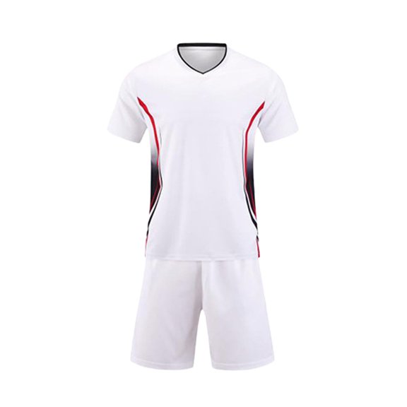 Cethrio Boys Activewear Outfit Sets, Football Two Piece Summer Short Sleeve Boys' Clothing Sets White Size 5T
