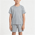 thumbnail image 1 of Cethrio Boys Activewear Outfit Sets, Quick-dry Summer 2 Piece Sports Boys' Clothing Sets Gray Size 5T, 1 of 8