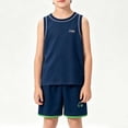 thumbnail image 1 of Cethrio Boys Activewear Outfit Sets, Sleeveless Running Quick-drying 2 Piece Kids Athletic Clothing Sets Navy Size 7-8 T, 1 of 8