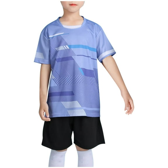 Cethrio Boys Activewear Outfit Sets, Sports Quick-dry 2 Piece T-shirts and Shorts Sets Purple Size 6