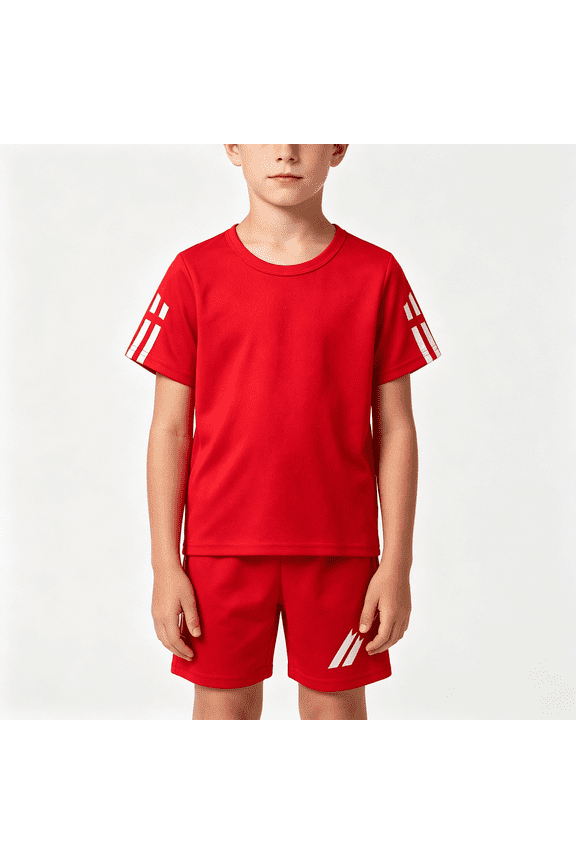 Boys Activewear Outfit Sets, Summer Sports Quick-dry 2 Piece Boys' Clothing Sets Red Size 5T