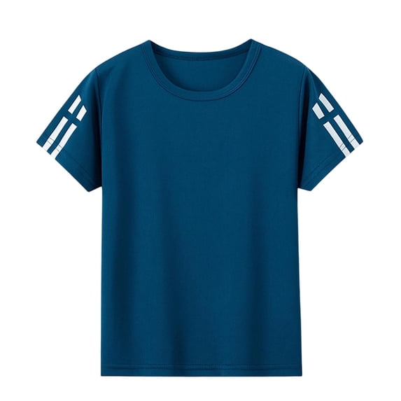 Cethrio Boys Activewear T-shirts, Quick-drying Short Sleeve Casual Summer Athletic Tops Blue Size 14