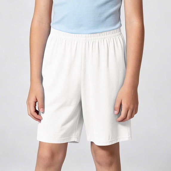 Cethrio Boys Athletic Shorts, Breathable Elastic Waist Casual Summer Loungewear Shorts White Size 14-15T