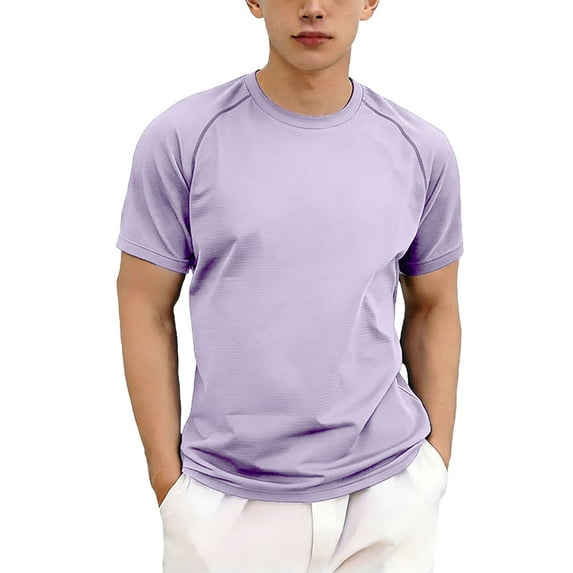 Cethrio Boys Athletic T-shirts, Running Quick-drying Casual Short Sleeve Summer Tops Purple Size 9-10T