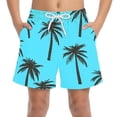 thumbnail image 1 of Cethrio Boys Beach Shorts, Stretchy Holiday Elastic Waist Relaxed Fit Board Shorts Blue Size 14-16, 1 of 7