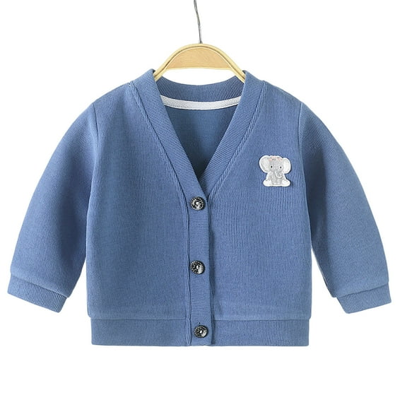 Cethrio Boys Bomber Jackets Size 10-12, Long Sleeve Casual V Neck Cotton Kids Cardigans Dark Blue