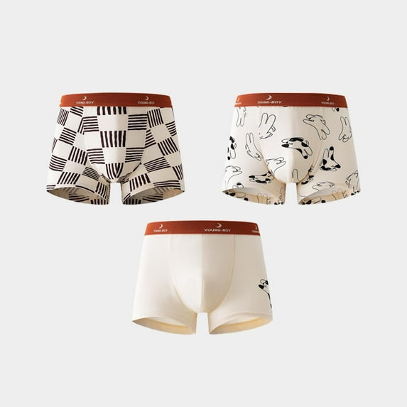 Cethrio Boys Boxer Briefs, 3 Pack Stretch Summer Breathable Boys' Underwear White Size 8