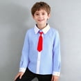thumbnail image 1 of Cethrio Boys' Button Down Shirts, Casual School Uniform Cotton Collared Long Sleeve Shirts Red Size 10-12, 1 of 6