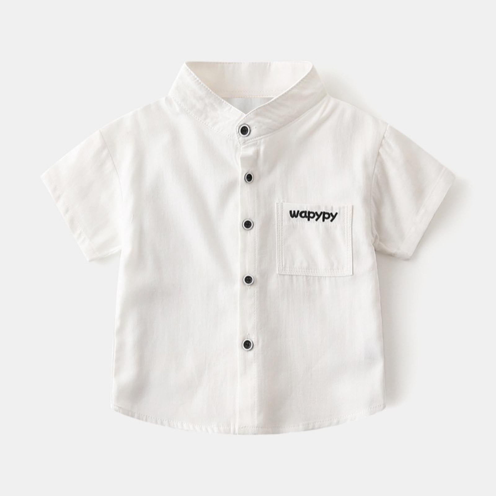Boys Short-sleeves Shirt - white with orange buti main image 1