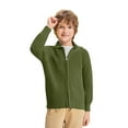 thumbnail image 1 of Cethrio Boys Cardigan Sweaters, Knitting Cotton Stretch Lapel Zip up Sweaters for Boys Green Size 12, 1 of 6