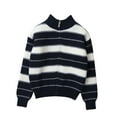 thumbnail image 1 of Cethrio Boys Cardigan Sweaters, Stripe Knitting Cotton Stretch Full Zip Sweaters for Boys Dark Blue Size 6, 1 of 8