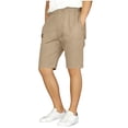 thumbnail image 1 of Cethrio Boys Cargo Shorts, Casual Knee Length Elastic Waist Summer Running Shorts Khaki Size 14-16, 1 of 7