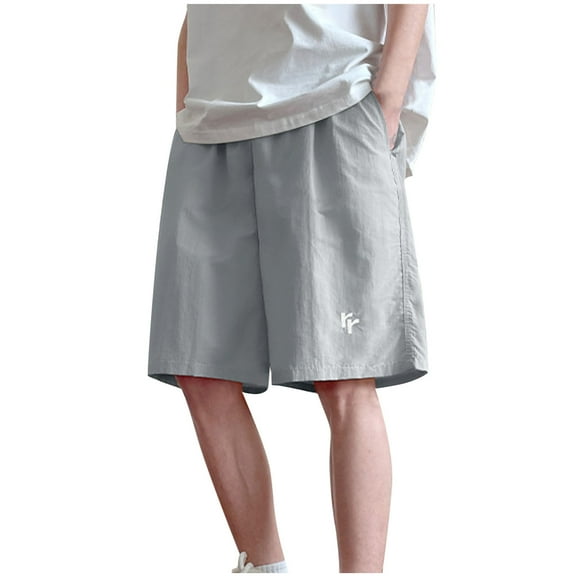 Cethrio Boys Cargo Shorts, Summer Loose Fit Lightweight Sports Athletic Shorts Gray Size 8-9T