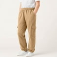 thumbnail image 1 of Cethrio Boys Cargo Sweatpants, Casual Elastic Waist Multi-pocket Relaxed Fit Athletic Pants Khaki Size 10-12, 1 of 5