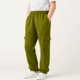 thumbnail image 1 of Cethrio Boys Cargo Sweatpants, Casual Relaxed Fit Elastic Waist Multi-pocket Athletic Pants Green Size 14, 1 of 5