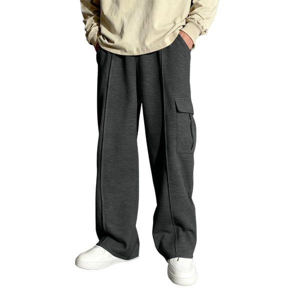 Cethrio Boys Cargo Sweatpants, Straight-leg Casual Loose Fit Open Bottom Athletic Pants Dark Gray Size 10-12
