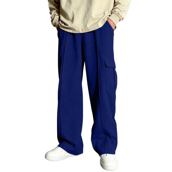 Cethrio Boys Cargo Sweatpants, Straight-leg Open Bottom Loose Fit Casual Athletic Pants Blue Size 12