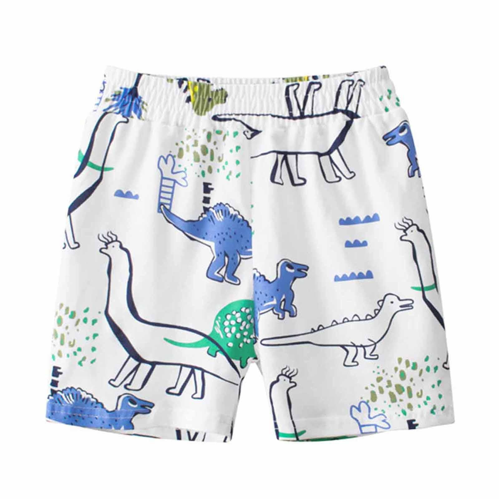 Cethrio Boys Casual Shorts- Sleeping Cotton Elastic Waist Lightweight Fathion Boys Summer Shorts Blue Size 6-7 T