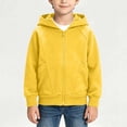 thumbnail image 1 of Cethrio Boys Cotton Hoodies, Zip up Lightweight Long Sleeve Casual Kids Fall Jackets with Pockets Yellow Size 7-8 T, 1 of 4