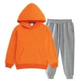 thumbnail image 1 of Cethrio Boys Cotton Outfit Sets, Casual 2 Piece Long Sleeve Hoodies with Sweatpants Sets Orange Size 7-8, 1 of 5