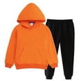 thumbnail image 1 of Cethrio Boys Cotton Outfit Sets, Long Sleeve 2 Piece Casual Hoodies with Sweatpants Sets Orange Size 8, 1 of 5