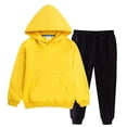 thumbnail image 1 of Cethrio Boys Cotton Outfit Sets, Long Sleeve Casual 2 Piece Hoodies with Sweatpants Sets Yellow Size 14-16, 1 of 5
