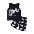 thumbnail image 1 of Cethrio Boys Cotton Outfit Sets, Summer Sleeveless Graphic Casual Boys' Clothing Sets White Size 6T, 1 of 8