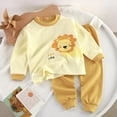 thumbnail image 1 of Cethrio Boys Cotton Pajama Sets, Crewneck Graphic Long Sleeve 2 PC Boys' Sleepwear Yellow Size 5T, 1 of 4