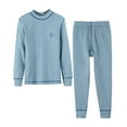 thumbnail image 1 of Cethrio Boys Cotton Pajama Sets, Thermal Long Sleeve Comfy Stretch Boys' Sleepwear Blue Size 6-7, 1 of 5