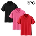 thumbnail image 1 of Cethrio Boys Cotton Polo Shirts, Collared School Uniform Casual 3 Piece Kids Short Sleeve Shirts Black Size 5T, 1 of 8