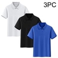 thumbnail image 1 of Cethrio Boys Cotton Polo Shirts Size 8, Casual 3 Piece Collared Short Sleeve Kids School Uniform Tops Blue Size 8, 1 of 7