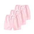 thumbnail image 1 of Cethrio Boys Cotton Shorts, Casual 3 Piece Drawstring Elastic Waist Kids Athletic Shorts Pink Size 2-3 T, 1 of 7
