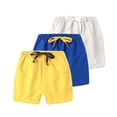 thumbnail image 1 of Cethrio Boys Cotton Shorts, Elastic Waist 3PC Drawstring Sports Kids Athletic Shorts Yellow Size 5-6 T, 1 of 7