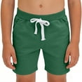 thumbnail image 1 of Cethrio Boys Cotton Shorts, Elastic Waist Above the Knee Casual Summer Athletic Shorts Army Green Size 8, 1 of 5