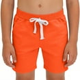 thumbnail image 1 of Cethrio Boys Cotton Shorts, Elastic Waist Casual Above the Knee Summer Athletic Shorts Orange Size 6, 1 of 5