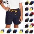 thumbnail image 1 of Cethrio Boys Cotton Shorts Size 6, Sports Drawstring 3PC Elastic Waist Kids Athletic Shorts Navy, 1 of 8