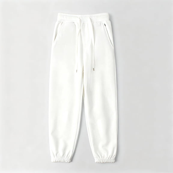 Cethrio Boys Cotton Sweatpants, Elastic Waist Casual Basic Elastic Bottom Athletic Joggers Beige Size 6