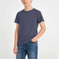 thumbnail image 1 of Cethrio Boys Cotton T-shirts, Crew Neck Casual Short Sleeve Soft Summer Tees Tops Dark Gray Size 8, 1 of 5