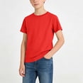 thumbnail image 1 of Cethrio Boys Cotton T-shirts, Crew Neck Short Sleeve Soft Casual Summer Tees Tops Red Size 12-13 T, 1 of 5