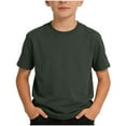 thumbnail image 1 of Cethrio Boys Cotton T-shirts, Short Sleeve Casual Crew Neck Soft Summer Tops for Boy Army Green Size 6, 1 of 5